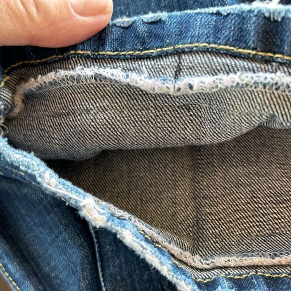 True Grit Boutique denim jeans copper button red yellow top stitching size 31 - Picture 12 of 16